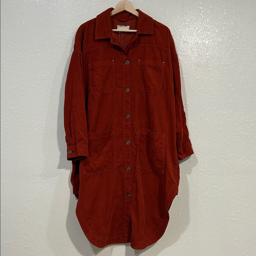ANTROPOLOGIE PILCRO CORDUROY DUSTER BUTTON FRONT SHACKET WOMENS Sz SMALL NEW - Picture 3 of 15